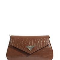 Bolsa Feminina Tiracolo Pequena Croco - Marrom