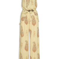 Macacão Feminino Ggt Estampado Flory - Bege