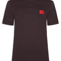 Polo Masculina Piquet Slim-Fit Red Logo - Marrom