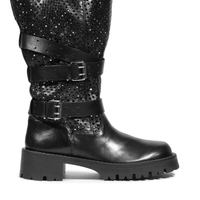Bota Feminina Salto Baixo Polka - Preto