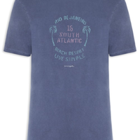 Camiseta Masculina Estampada South Atlan - Azul