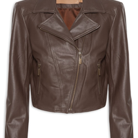 Jaqueta Feminina Couro Perfecto Francis - Marrom