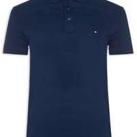 Polo Masculina 1985 Slim Fit Com Logo No Peito - Azul