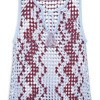 Blusa Feminina Tricot Listras Ondas - Azul