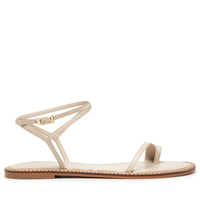 Sandália Feminina Rasteira Em Couro - Off White
