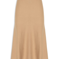 Saia Midi Com Blend De Lã E Cashmere - Bege