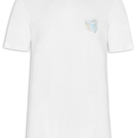 Camiseta Masculina Estampada Aquarela Praia - Branco
