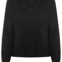 Suéter Feminino Super Soft V-Neck Pullover - Preto