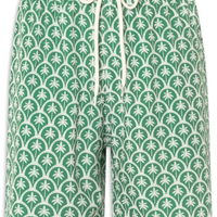 Shorts Masculino Praia Estampado Mosaico Palm Verde
