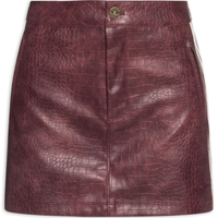 Saia Feminina Pleather Marrom