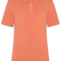 Polo Masculina Básica Summer Em Piquet De Algodão - Laranja
