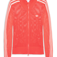 Jaqueta Feminina Crochet Track Top - Vermelho