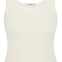 Regata Feminina Tricot Básica Off White