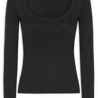 Blusa Feminina Ribana Manga Longa - Preto