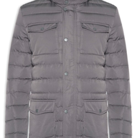 Jaqueta Masculina Puffer Alongada - Cinza