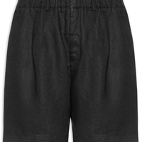 Bermuda Masculina Linho Pregas - Preto