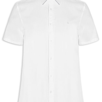 Camisa Casual Masculina Manga Curta Oxford - Branco