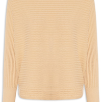 Suéter Feminino Tricot Oversized Texturizado - Bege