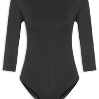 Body Feminino Decote Canoa Manga Três Quartos - Preto