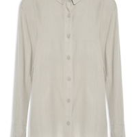 Camisa Feminina Básica Manga Longa - Cinza
