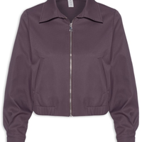 Jaqueta Feminina Com Bolso E Elástico - Roxo