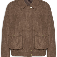 Jaqueta Feminina Bomber Com Bolso - Marrom