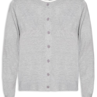 Cardigã Feminino Tricot Detalhe Bicolor - Cinza