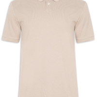 Polo Masculina Manga Curta Piquê De Algodão Stretch - Bege