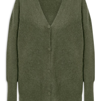 Cardigã Feminino Tricot Oversized Texturizado - Verde
