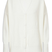 Cardigã Feminino Tricot Oversized Texturizado - Off White