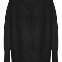 Cardigã Feminino Tricot Oversized Texturizado - Preto