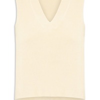 Colete Feminino em Tricot Gola V Bege