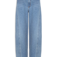 Calça Feminina Jeans Barrel Marcada - Azul