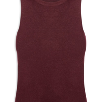 Blusa Feminina Gola Redonda Em Tricot - Vermelho