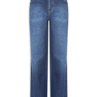 Calça Jeans Feminina Reta Lavagem Média - Azul