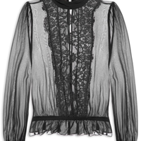 Blusa Feminina Livia Com Renda - Preto