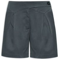Short Feminino Com Cós Assimétrico - Cinza