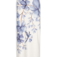 Saia Midi Reta Voo Em Flor E - Branco