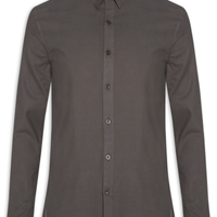 Camisa Masculina Manga Longa Flanela Lisa - Marrom