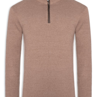 Suéter Masculino Tricot Half Zíper - Laranja
