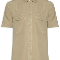 Camisa Manga Curta Masculina Used Utility - Bege