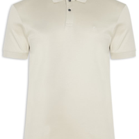 Polo Masculina Interlock Pima Bege