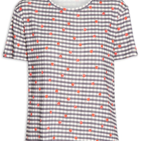 Blusa Feminina Digital Cerejinhas - Azul