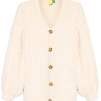 Cardigan Feminino Tricot Longo - Bege