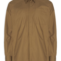 Camisa Masculina Algodão Pala Bolso Marrom