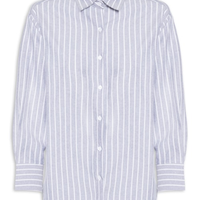 Camisa Feminina Listrada Cinza