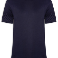 Camiseta Masculina Interlock Gola Média Em Algodão Pima - Azul