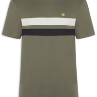 Camiseta Masculina Regular Vintage List Bicolor - Verde