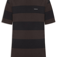 Camiseta Masculina Manga Rugby Listrada - Marrom