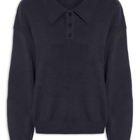 Suéter Feminino Tricot Comfy Gola Esporte Azul